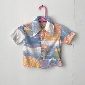 vintage 70s toddler airbrushed psychedelic shirt